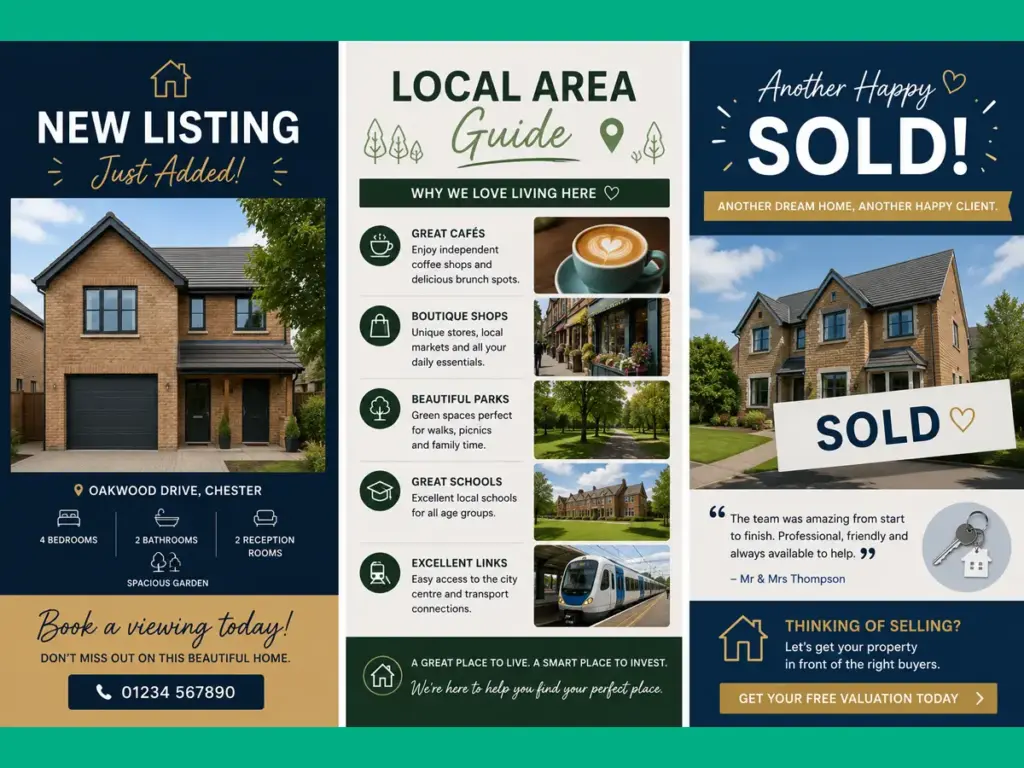 100+ Social Media Post Ideas for Small Businesses in 2026 - Estate Agents & Property Businesses